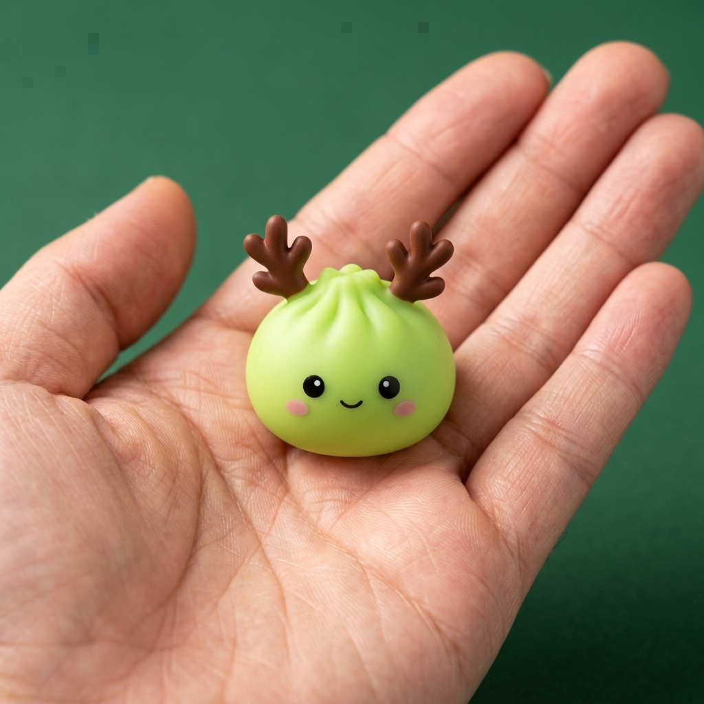 Squishy Dumpling Calendrier de l’Avent Mochi Pain d’Épices 24 Pièces tenu en main, taille réelle