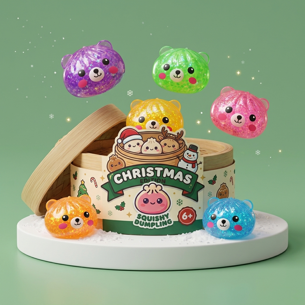 Dumpling Squishy Ours Mystery Glitter — squishy anti-stress slow-rise kawaii