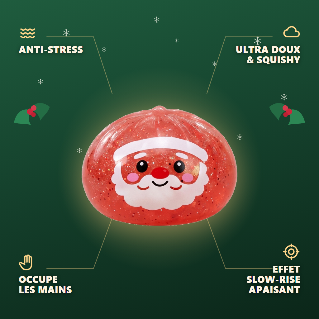Dumpling Squishy Mystery Candy de Noël — anti-stress, ultra doux, effet slow-rise