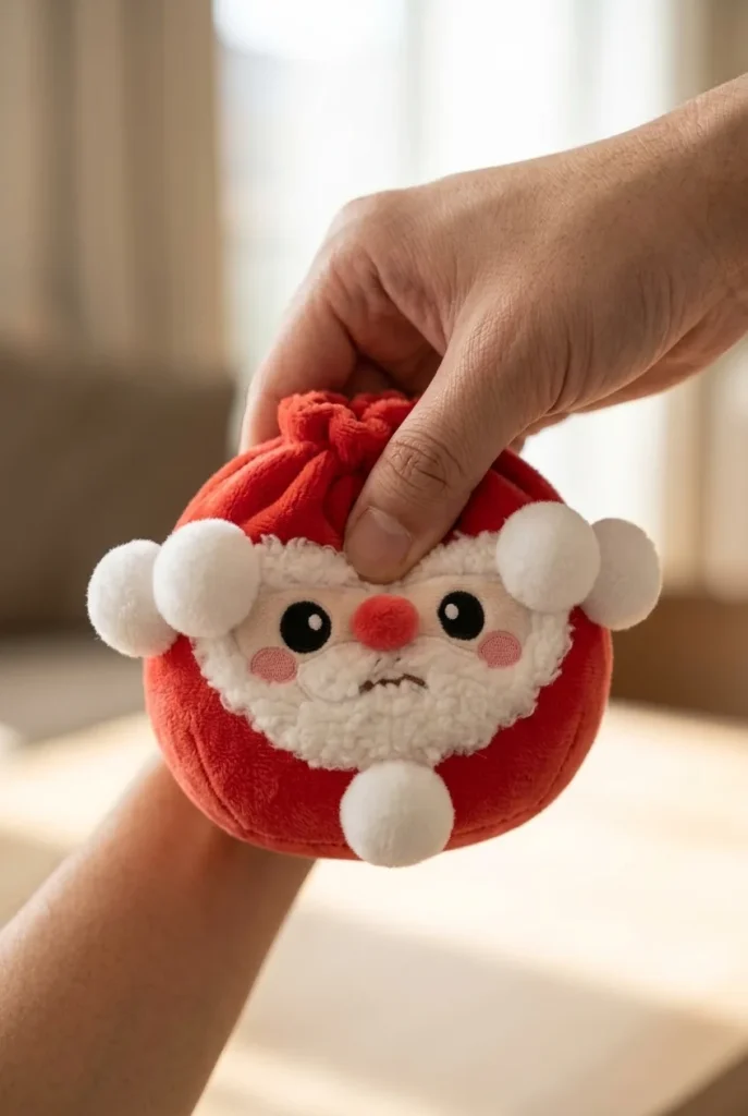 Squishy Dumpling Mystery Noël pressé dans la main — effet squishy slow-rise