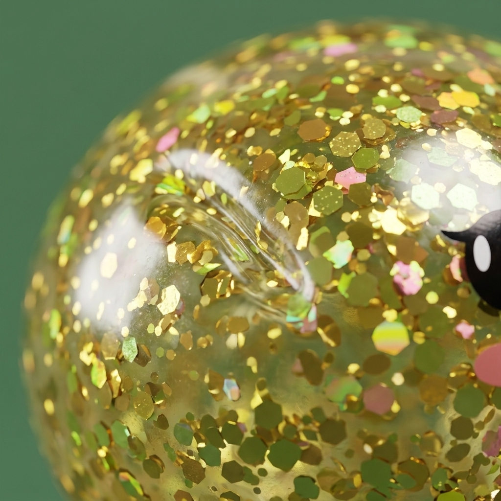 Squishy Dumpling Renne Mystery Scintillant — gros plan macro sur la texture