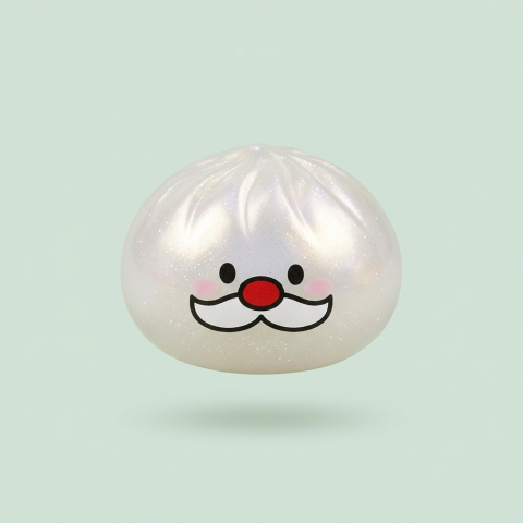 Squishy Dumpling Moustache Père Noël Mystery — le squishy rare de la mystery box