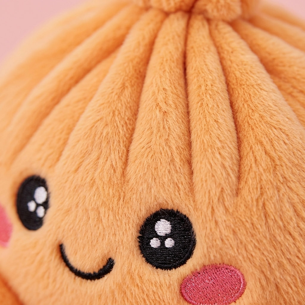 Squishy Dumpling Orange Mandarine — gros plan macro sur la texture