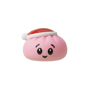 Squishy Dumpling Bonnet de Noël Rose Sucré — squishy anti-stress slow-rise kawaii