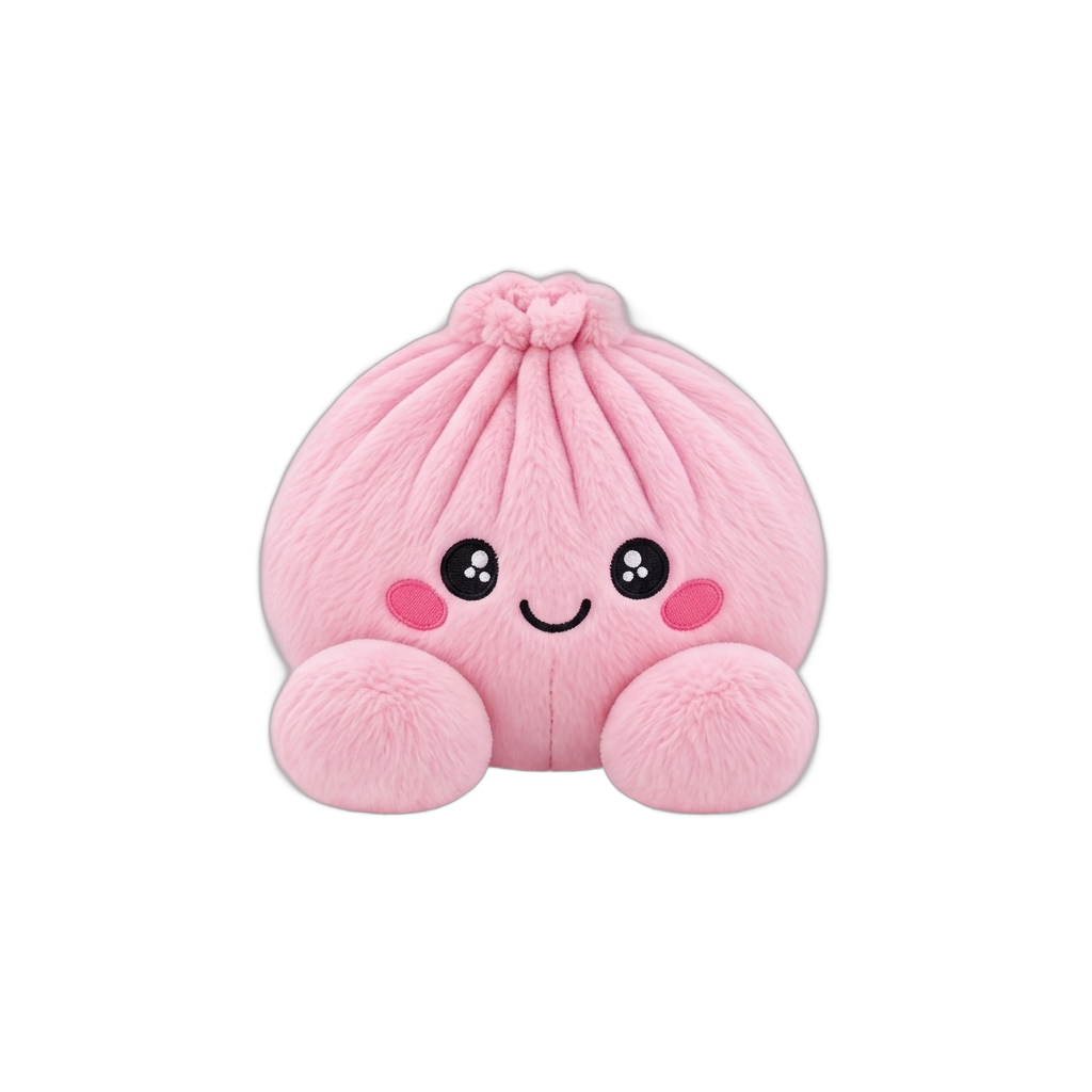 Dumpling Squishy Pivoine Rose en Peluche — squishy anti-stress slow-rise kawaii