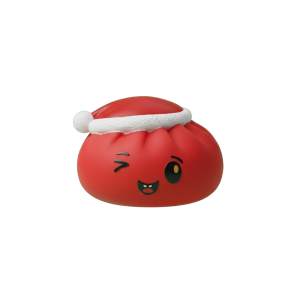 Squishy Dumpling Bonnet de Noël Rouge — squishy anti-stress slow-rise kawaii