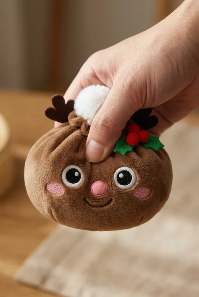 Dumpling Squishy Renne de Noël pressé dans la main — effet squishy slow-rise