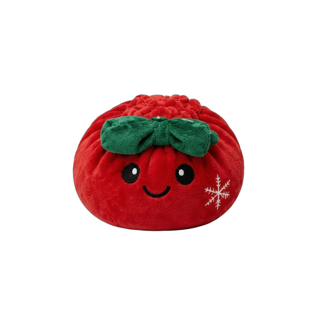 Squishy Dumpling Ruban Festif Rouge — squishy anti-stress slow-rise kawaii