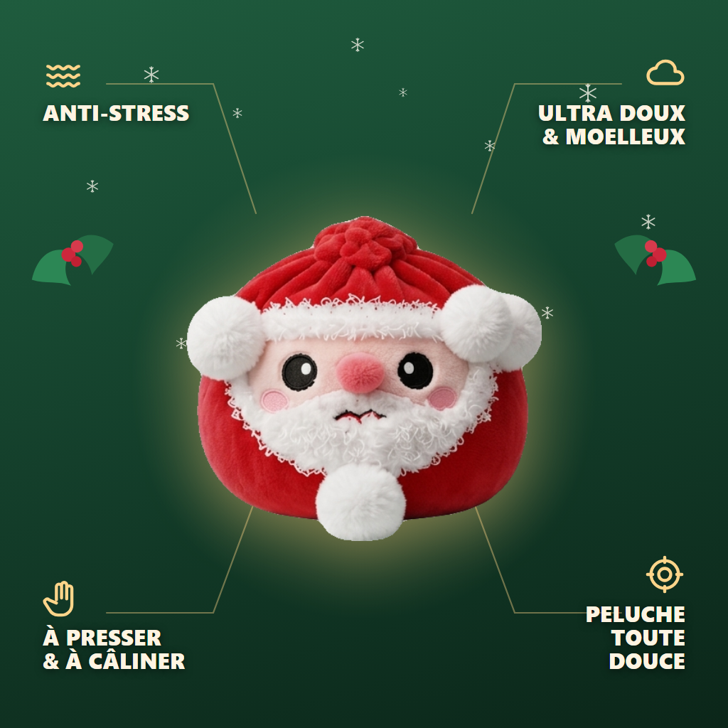 Squishy Dumpling Père Noël — anti-stress, ultra doux, effet slow-rise