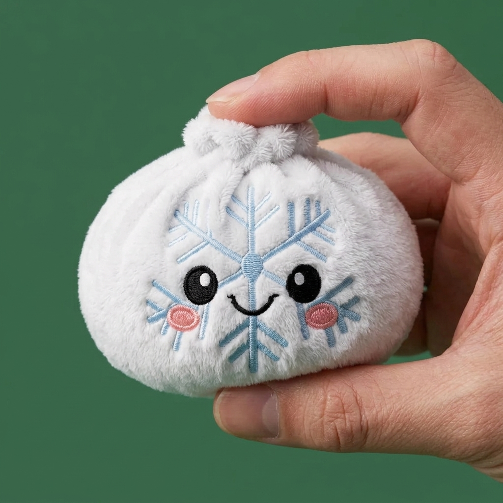 Dumpling Squishy Flocon de Neige Hiver pressé dans la main, matière squishy