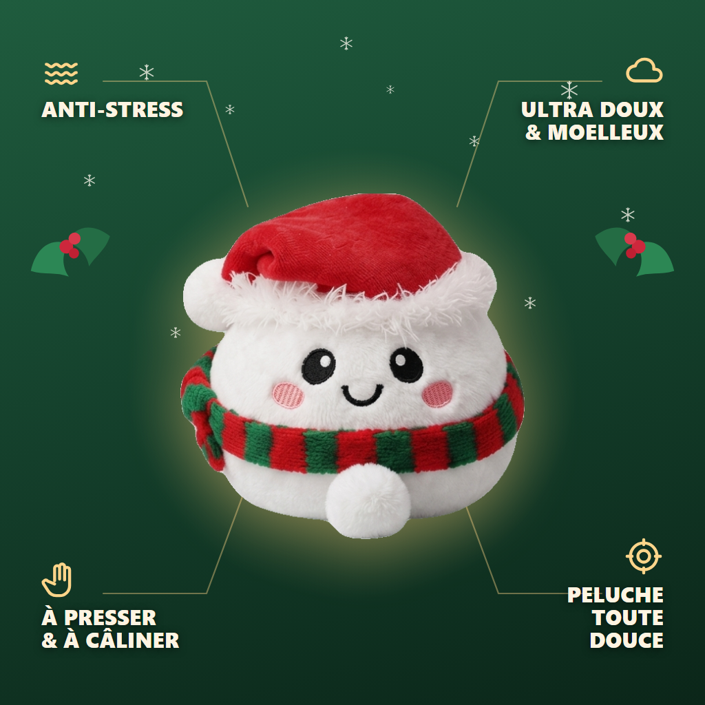 Squishy Dumpling Bonhomme de Neige Douillet — anti-stress, ultra doux, effet slow-rise