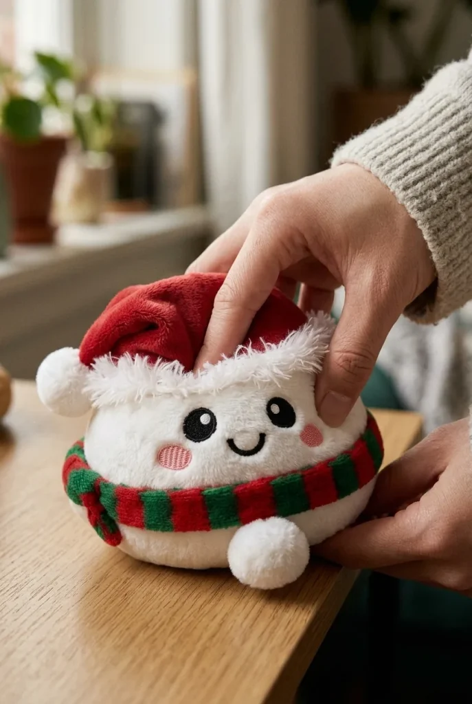 Squishy Dumpling Bonhomme de Neige Douillet pressé dans la main — effet squishy slow-rise