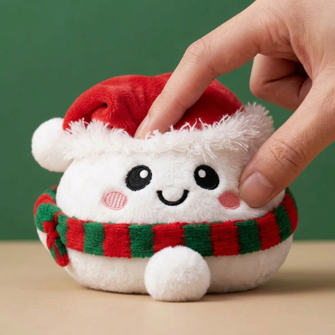 Squishy Dumpling Bonhomme de Neige Douillet pressé dans la main, matière squishy