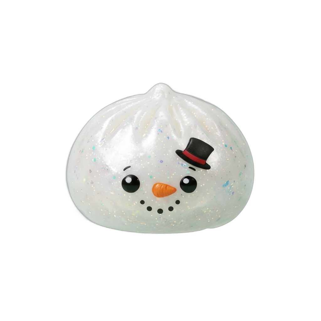 Squishy Dumpling Bonhomme de Neige Glitter — squishy anti-stress slow-rise kawaii