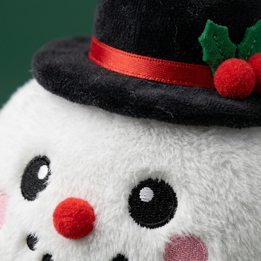 Squishy Dumpling Bonhomme de Neige Chapeau Haut-de-Forme — gros plan macro sur la texture