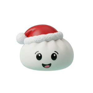 Squishy Dumpling Bonnet de Noël Blanc — squishy anti-stress slow-rise kawaii