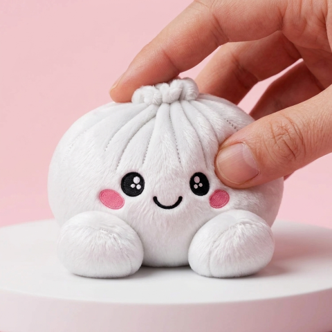 Squishy Dumpling Marshmallow Blanc Peluche pressé dans la main, matière squishy