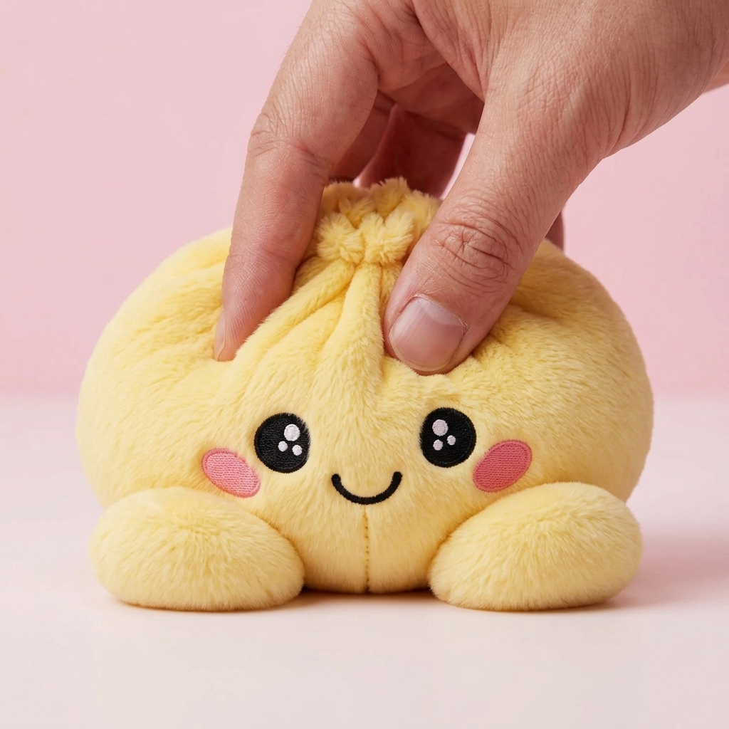 Dumpling Squishy Jaune Citron — effet slow-rise, la mousse regonfle